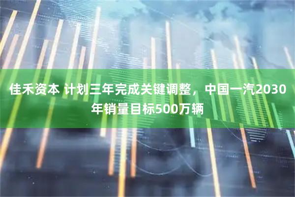 佳禾资本 计划三年完成关键调整，中国一汽2030年销量目标500万辆