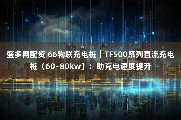 盛多网配资 66物联充电桩｜TF500系列直流充电桩（60~80kw）：助充电速度提升